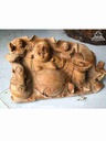 Tượng Phật Di Lặc Tam Phúc Gỗ Ngọc Am  Cao 27 Ngang 50 Sâu 20 (cm)