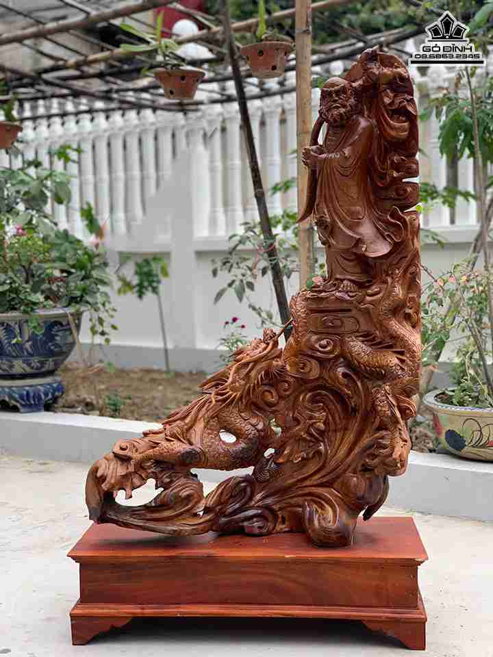 Tượng Đạt Ma Hàng Long Gỗ Hương  Cao 128 Ngang 70 Sâu 30 (cm)