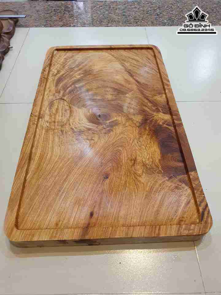 Khay Trà Nguyên Khối Gỗ Hương  Ngang 69 Rộng 39 Dày 5 (cm)