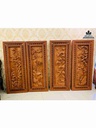 Tranh Tứ Quý Gỗ Hương Nguyên khối  Cao 138 Ngang 55 Dày 8 (cm)