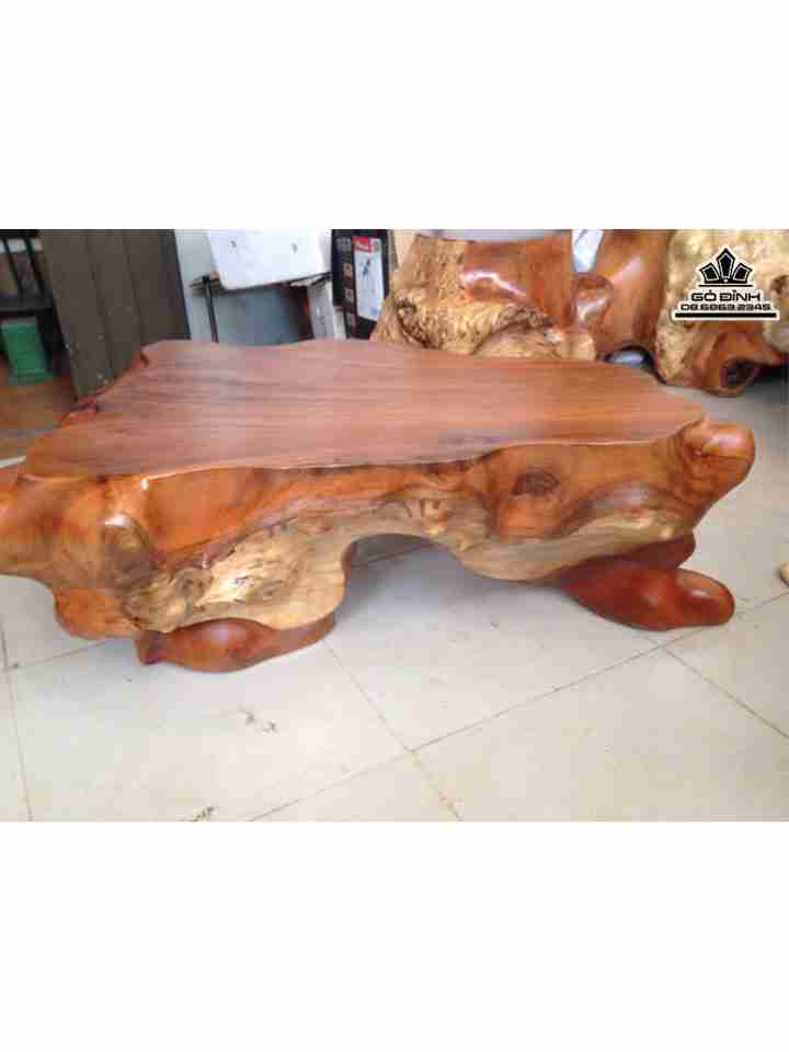 Bàn Trà Nhật Gỗ Nu Xá Xị ( Gù Hương )  Cao 30 Mặt 96-70 (cm)