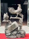 Tượng Gia Đình Gà Gỗ Âm Trầm  Cao 81 Ngang 55 Sâu 30 (cm)