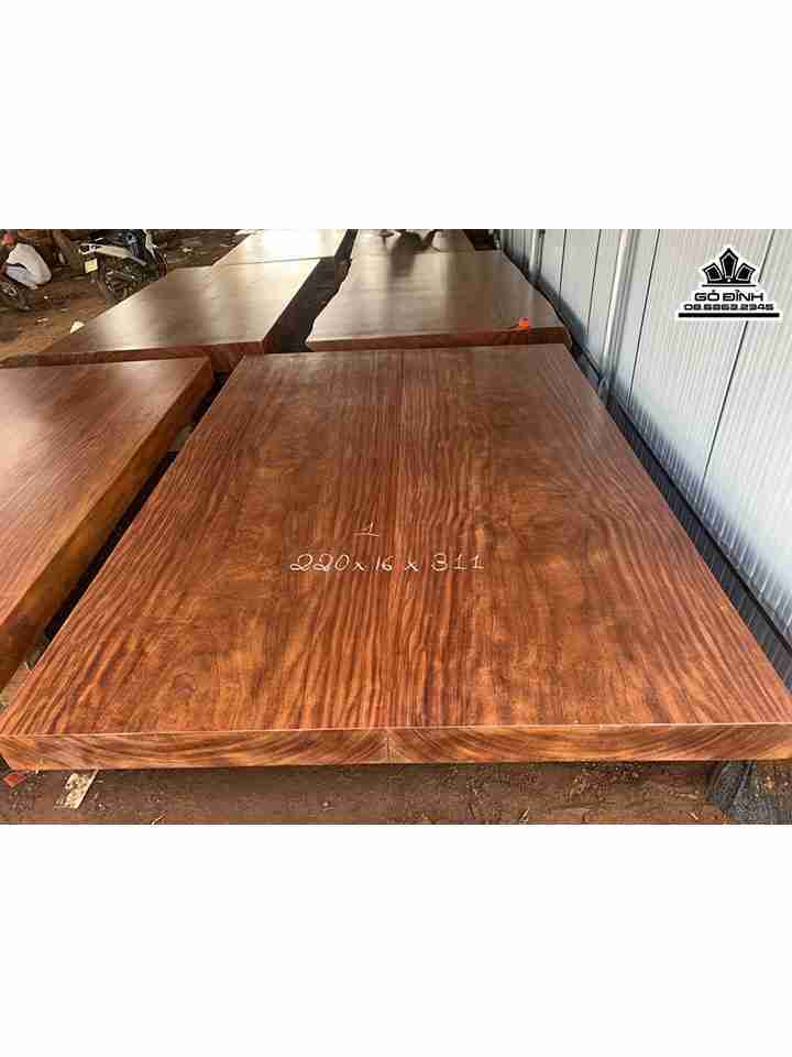 Sập Gỗ 2 Tấm Gỗ Cẩm Hồng Nam Phi  Dài 311 Ngang 220 Dày 16 (cm)