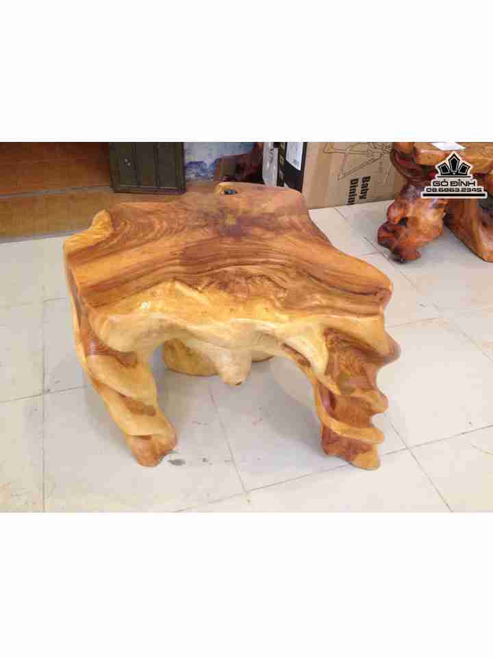 Đôn Nguyên Khối Gỗ Gõ Đỏ ( Cate )  Cao 45 Mặt 61-60 (cm)