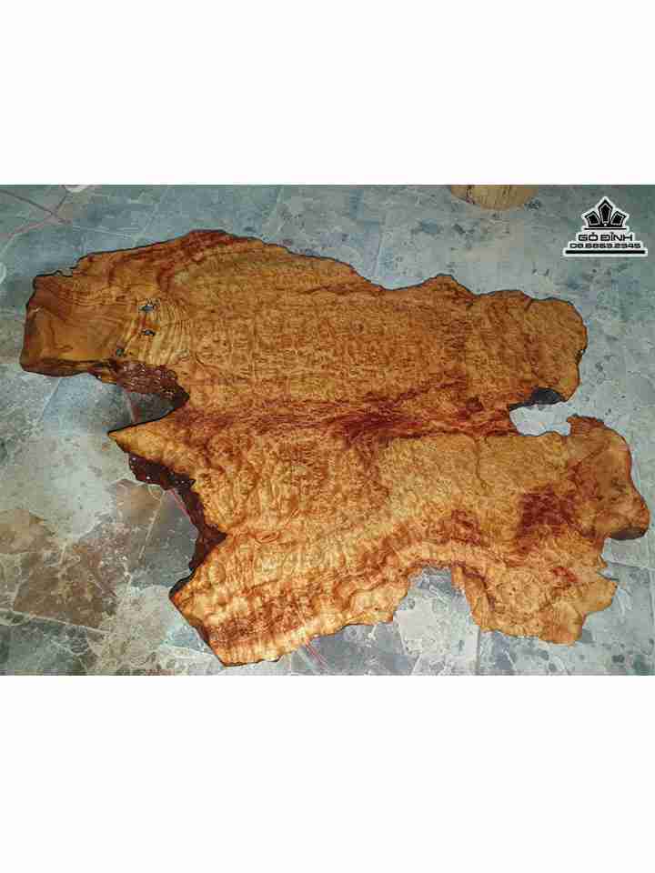 Mặt Bàn Trà Nguyên Tấm Gỗ Nu Xá Xị ( Gù Hương )  Dài 120 Ngang 90 Sâu 9 (cm)