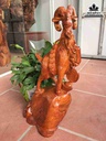 Tượng Dê Phú Quý Gỗ Hương  Cao 56 Ngang 30 Sâu 18 (cm)