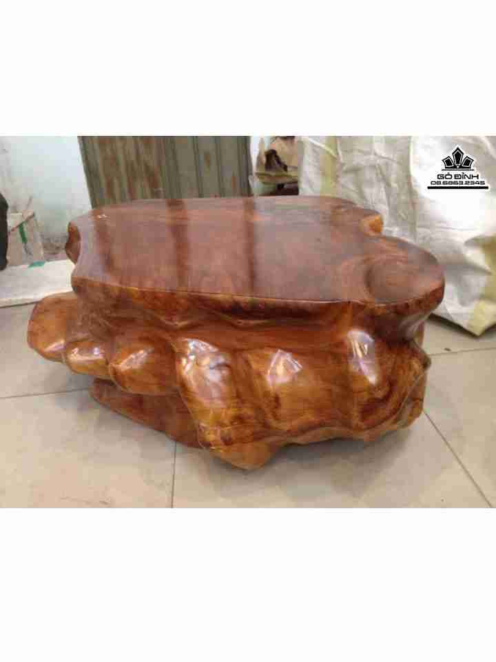 Bàn Trà Nhật Nguyên Khối Gỗ Hương Đá Gia Lai  Cao 28 Mặt 77-56 (cm) 