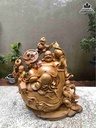 Tượng Phật Di Lặc Tam Phúc Gỗ Xá Xị (Gù Hương)  Cao 50 Ngang 50 Sâu 23 (cm)