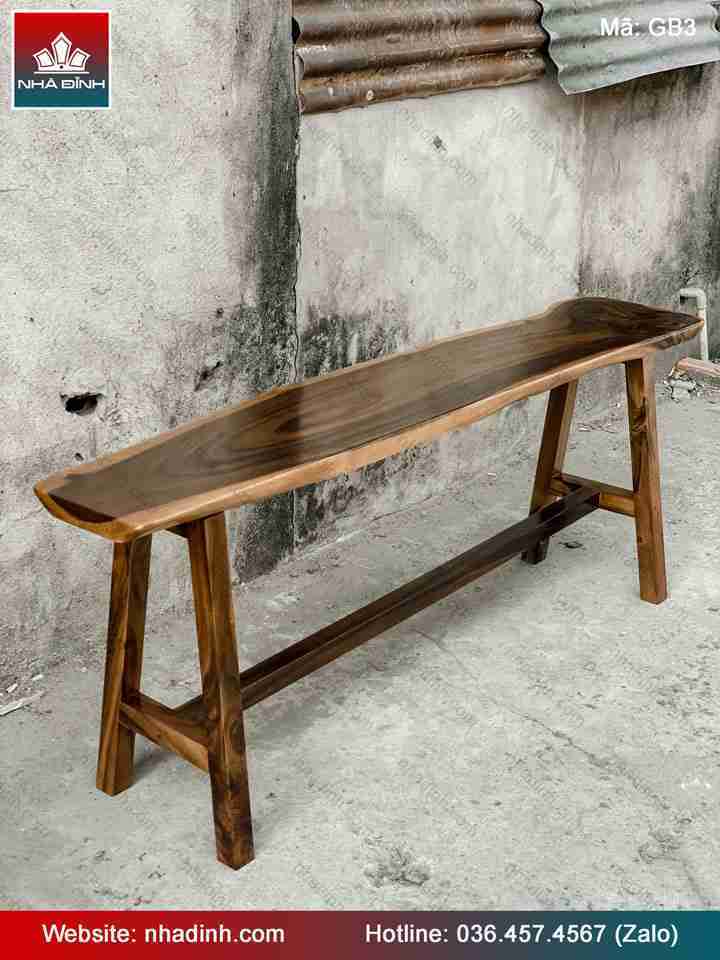 Ghế Băng Chân Gỗ Me Tây  Dài 160 Rộng 35 Cao 45 (cm)