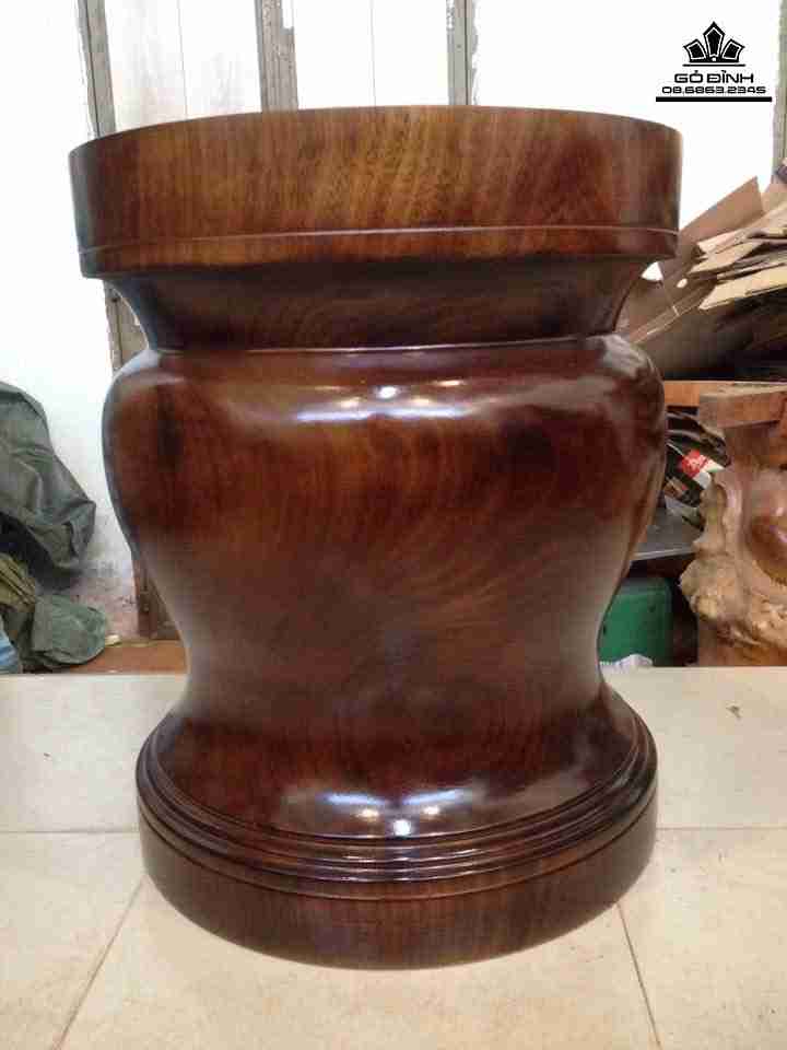 Đôn Gỗ Nguyên Khối Gỗ Lim Đá Gia Lai  Cao 60 Mặt Đường Kính 50 (cm) 