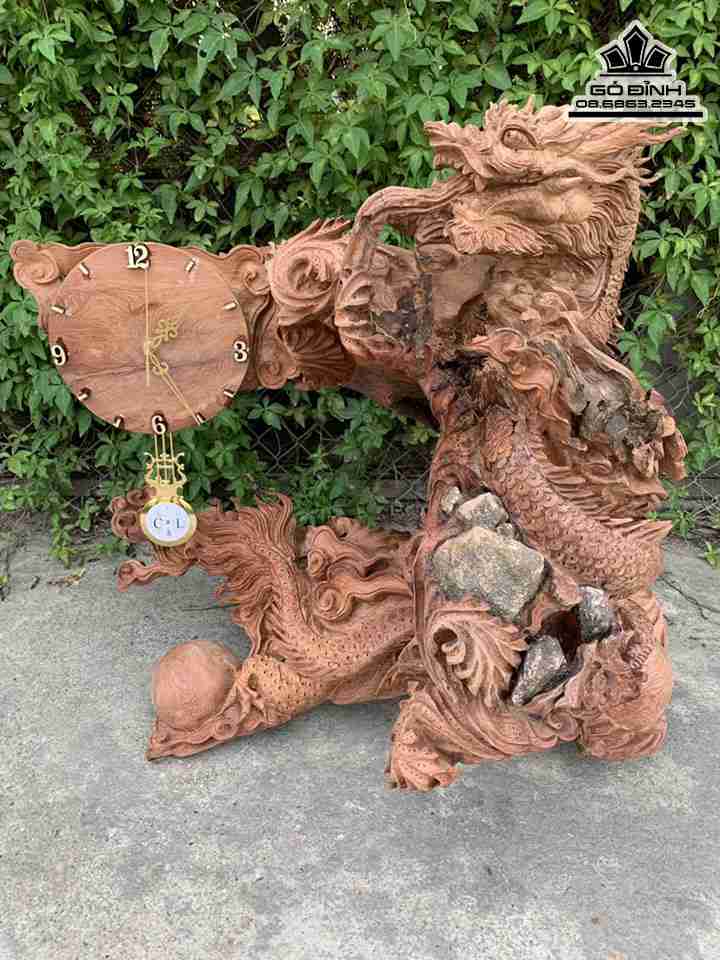 Đồng Hồ Nhất Long Gỗ Hương  Cao 69 Ngang 73 Sâu 40 (cm)