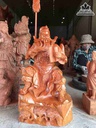 Tượng Quan Công Đọc Sách Gỗ Hương  Cao 70 Ngang 36 Sâu 28 (cm)