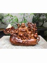 Tượng Phật Di Lặc Chấn Bao Tiền Gỗ Hương  Cao 48 Ngang 85 Sâu 48 (cm)