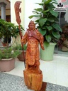 Tượng Quan Công Chống Đao Gỗ Hương  Cao 62 Ngang 26 Sâu 18 (cm)