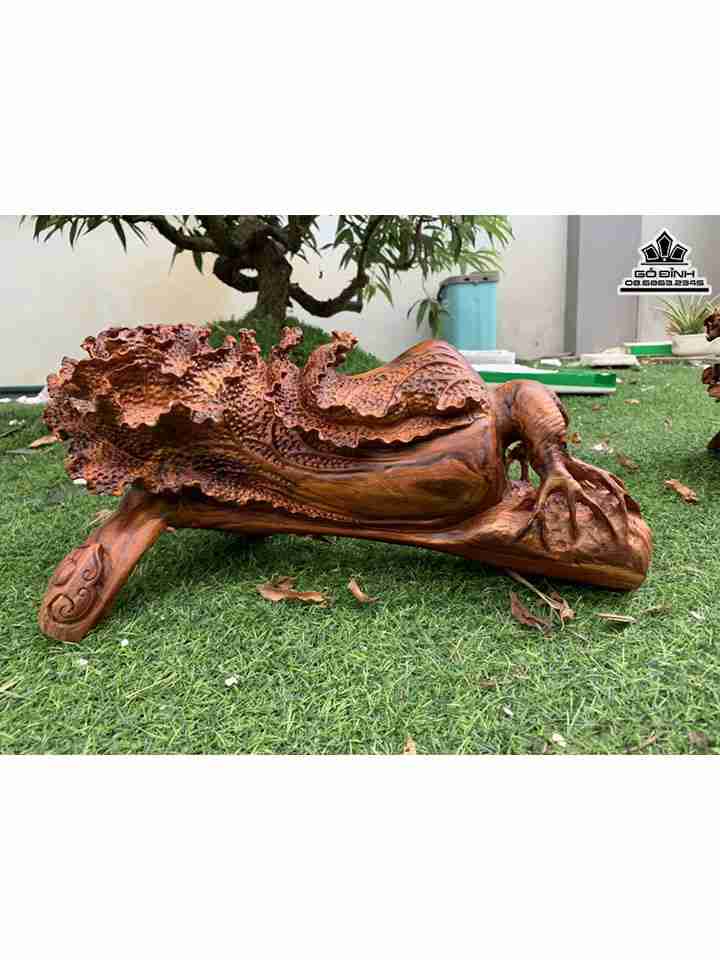 Tượng Bắp Cải Gỗ Sưa  Cao 22 Ngang 48 Sâu 26 (cm)