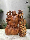 Tượng Phật Di Lặc Đứng Bao Tiền Gỗ Nu Hương  Cao 54 Ngang 48 Sâu 20 (cm)