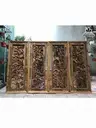 Tranh Tứ Quý Gỗ Bách Xanh  Cao 140 Ngang 55 Dày 8 (cm)