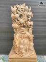 Tượng Phật Di Lặc Ngồi Gốc Đào Gỗ Ngọc Am Lào  Cao 74 Ngang 34 Sâu 30 (cm)