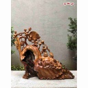 Tượng Phật Di Lặc Ngũ Phúc Gỗ Xá Xị (Gù Hương)  Cao 73 Ngang 86 Sâu 30 (cm)