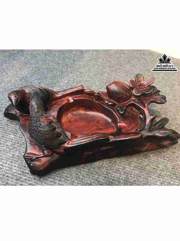  Gat Tàn Thuốc Gỗ Trắc  Dài 27 Ngang 15 Dày 8 (cm)