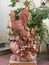 Tượng Gia Đình Gà Gỗ Hương Việt  Cao 80 Ngang 45 Sâu 30 (cm)