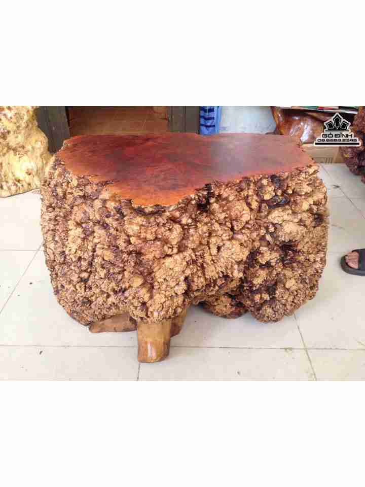 Đôn Gỗ Nguyên Khối Gỗ Nu Kháo  Cao 45 Ngang 70 Sâu 44 Mặt 53-37 (cm)