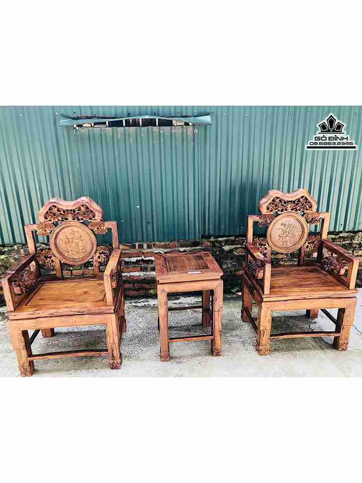Bộ Bàn Ghế Trung Đường Gỗ Cẩm  3 Món