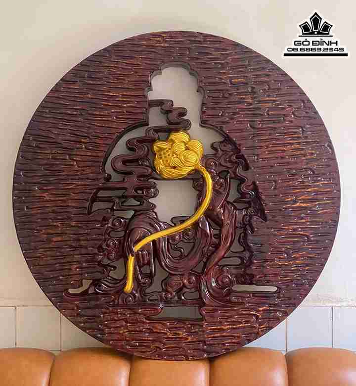 Tranh Phật Decor Gỗ Lim  Đường Kính 70 Dày 5 (cm)