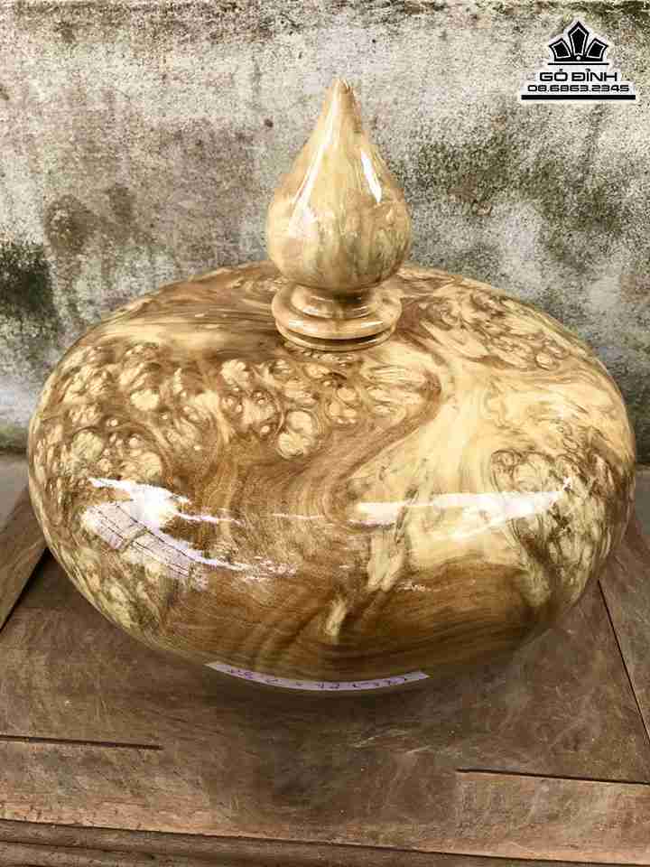 Chum Phú Quý Gỗ Nu Nghiến  Cao 19 Cả Nút 28 Đường Kính 38.5 (cm)