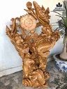Tượng Cá Chép Hóa Rồng Gỗ Xá Xị ( Gù Hương )  Cao 110 Ngang 70 Sâu 30 (cm)