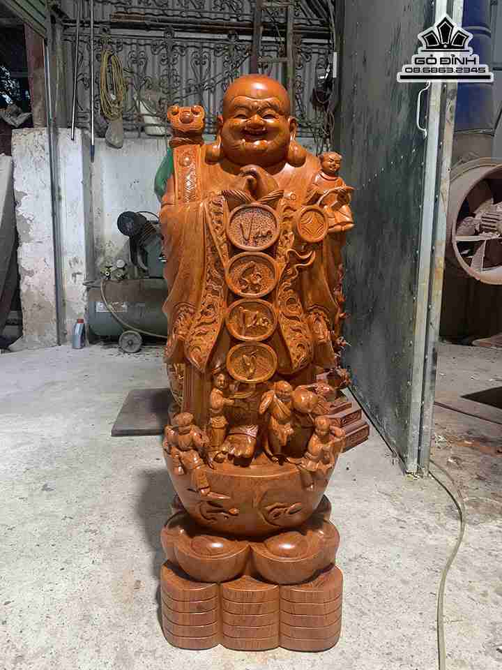 Tượng Phật Di lặc Chúc Phúc Gỗ Hương  Cao 70 Ngang 26 Sâu 22 (cm)