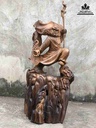 Tượng Đạt Ma Xuất Quyền Gỗ Bách Xanh  Cao 68 Ngang 35 Sâu 26 (cm)