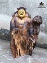Tượng Thần Tài Gỗ Nu Bách Xanh  Cao 51 Ngang 32 Sâu 21 (cm)