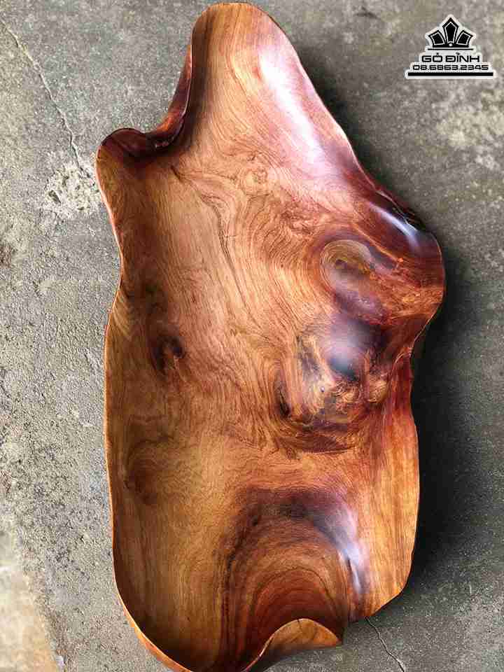 Khay Đựng Hoa Quả Gỗ Hương Việt  Cao 11 Ngang 50 Rộng 27 (cm)