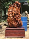 Tượng Phật Di Lặc Ngũ Phúc Gỗ Hương Việt  Cao 125 Ngang 75 Sâu 45 (cm)