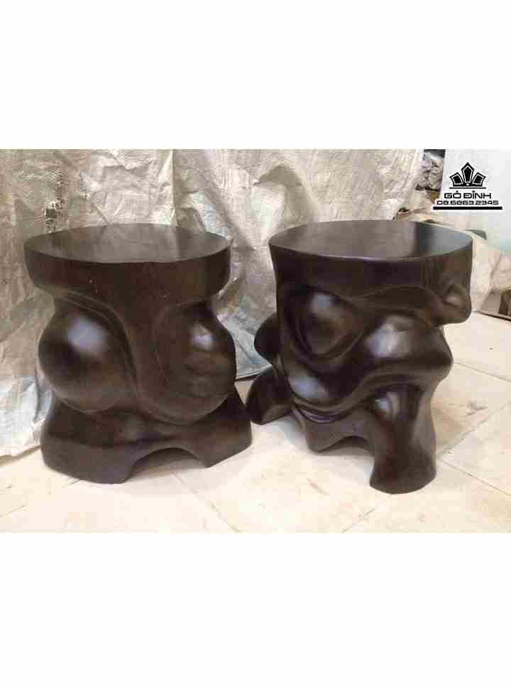 Cặp Đôn Gỗ Sao Xanh  Cao 41 Mặt 36-30 33-29 (cm) 