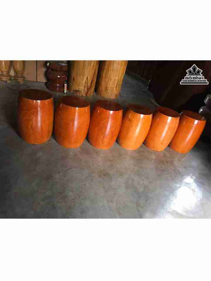 Đôn Trống Gỗ Huyết Long  Cao 45 Mặt 28 Bụng 35 (cm)