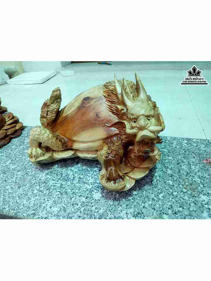 Tượng Long Quy Gỗ Hương  Cao 23 Ngang 40 Sâu 25 (cm)