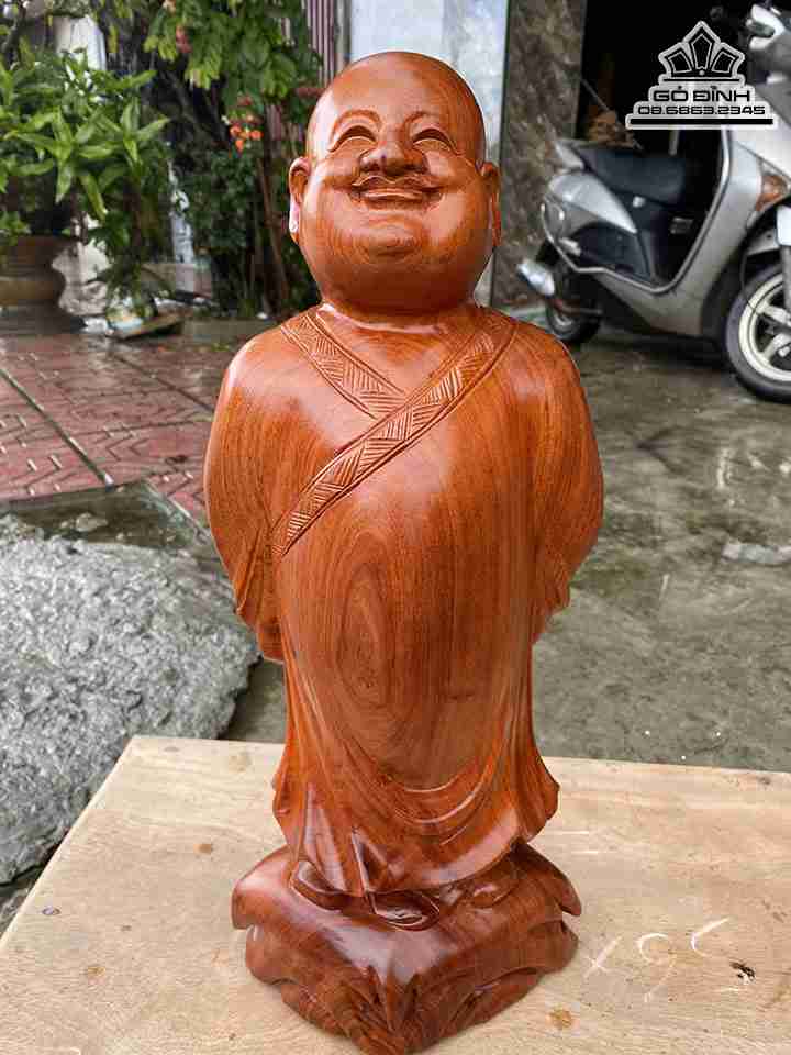 Tượng Tùy Duyên Gỗ Hương  Cao 47 Ngang 20 Sâu 16 (cm)