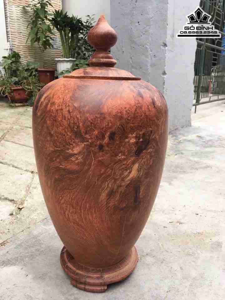 Bình Phú Quý Gỗ Nu Hương  Cao 48 Đường Kính 25 (cm)