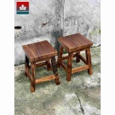 Ghế Gỗ Me Tây  Cao 45 Mặt Vuông 45-30 (cm)