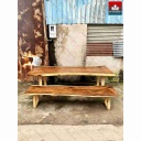 Bộ Bàn Gỗ Me Tây Dài 240 Rộng 80-90  Cao 75 (cm)