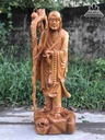 Tượng Trường Mi La Hán Gỗ Ngọc Am  Cao 94 Ngang 33 Sâu 25 (cm)
