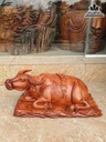 Tượng Trâu Nằm Tiền Gỗ Hương  Cao 22 Ngang 48 Sâu 22 (cm)