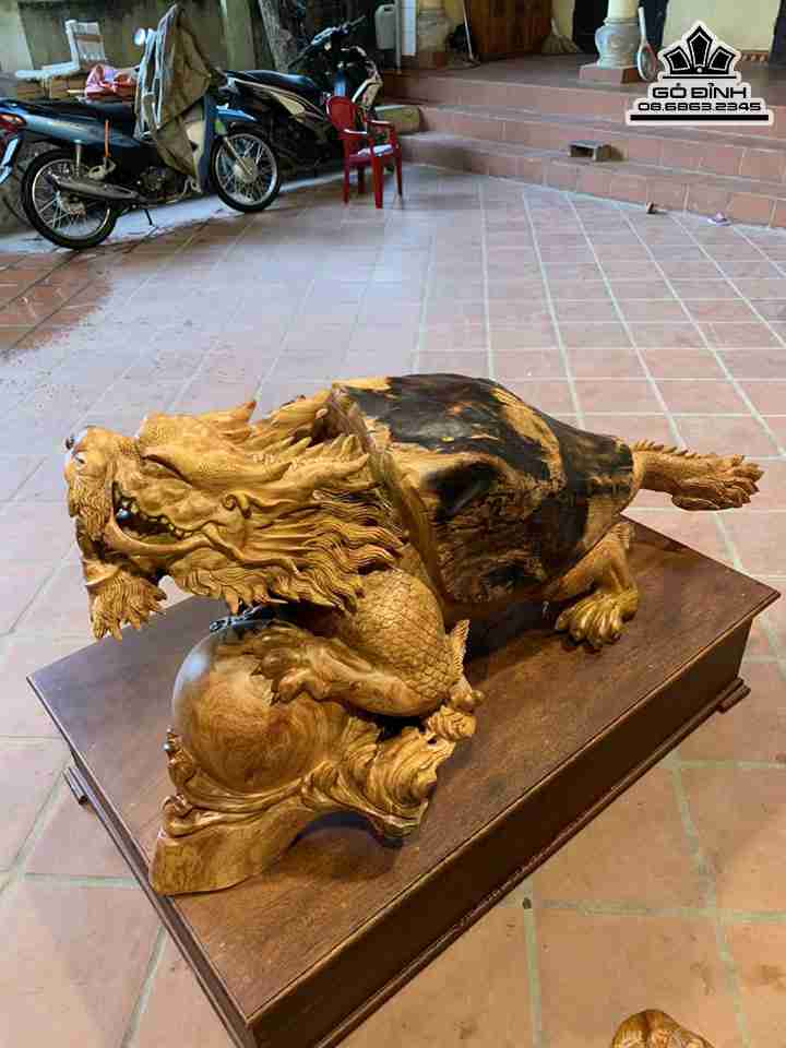 Tượng Long Quy Gỗ Hương  Cao 58 Rộng 80 Dài 160 (cm)