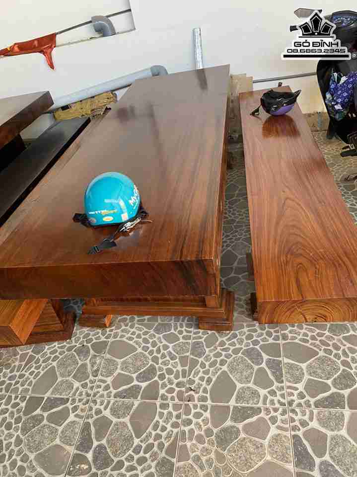 Bộ Bàn K3 Gỗ Lim Lào  Dài 2m44 (cm)