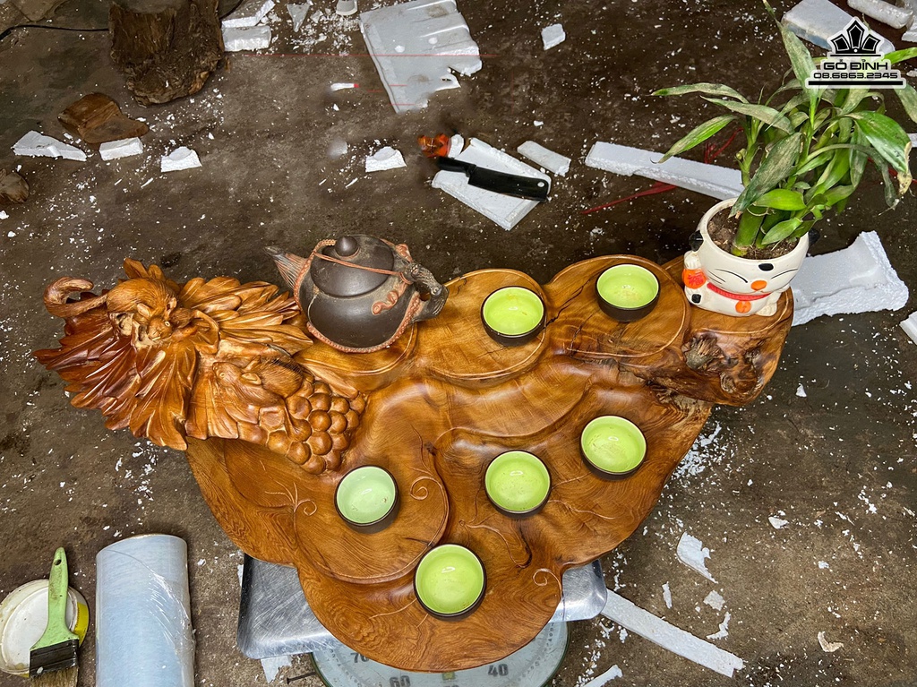 Khay Trà Gỗ Ngọc Am Cao 20 Ngang 72 Sâu 38 (cm)