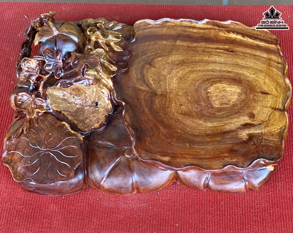 Khay Trà Gỗ Hương Việt Cao 15 Ngang 50 Rộng 35 (cm)