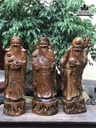 Tượng Phúc Lộc Thọ (Tam Đa) Gỗ Bách Xanh Cao 76 Ngang 26 Sâu 22 (cm)
