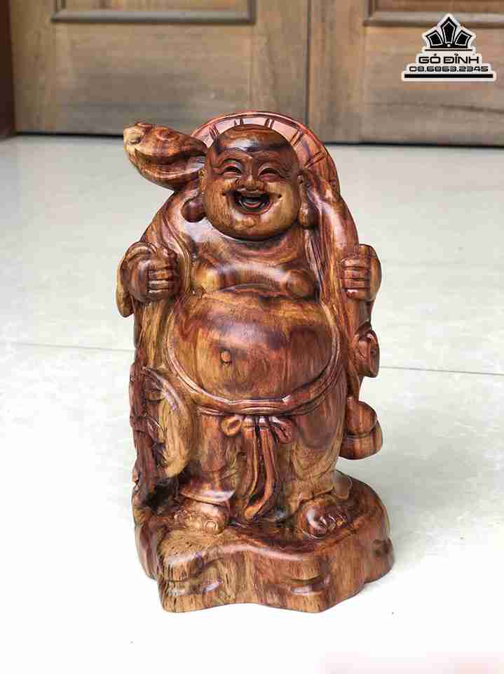 Di Lặc Gỗ Sưa Cao 17 Ngang 11 Dày 8.5 (cm)